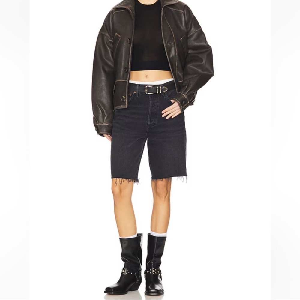 Agolde 90s long Black Jean Shorts